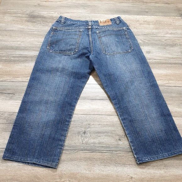 CJ Mens Jeans 36 Waist (ALTERED To 26 Inseam) Denim Medium Wash Wide Leg Blue - Picture 7 of 11